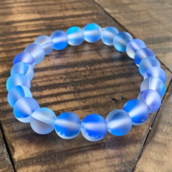 goddess zodiac Other - 8mm Cobalt Blue Mystic Glass Mermaid Bracelet